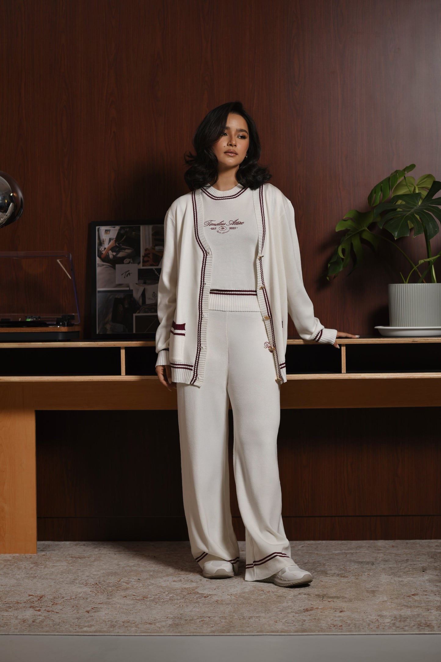 Blair Cardigan Set in Off-White