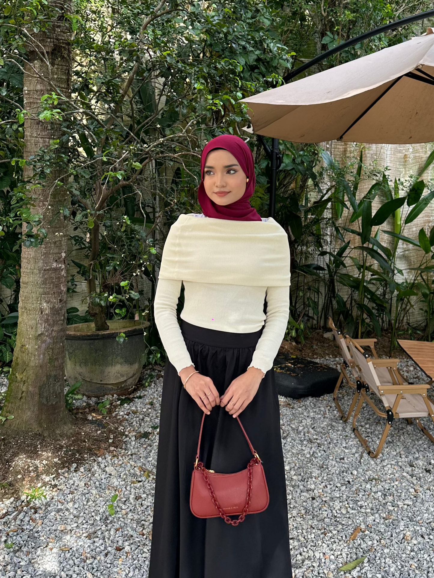 Luxe Chiffon in Cherry Red