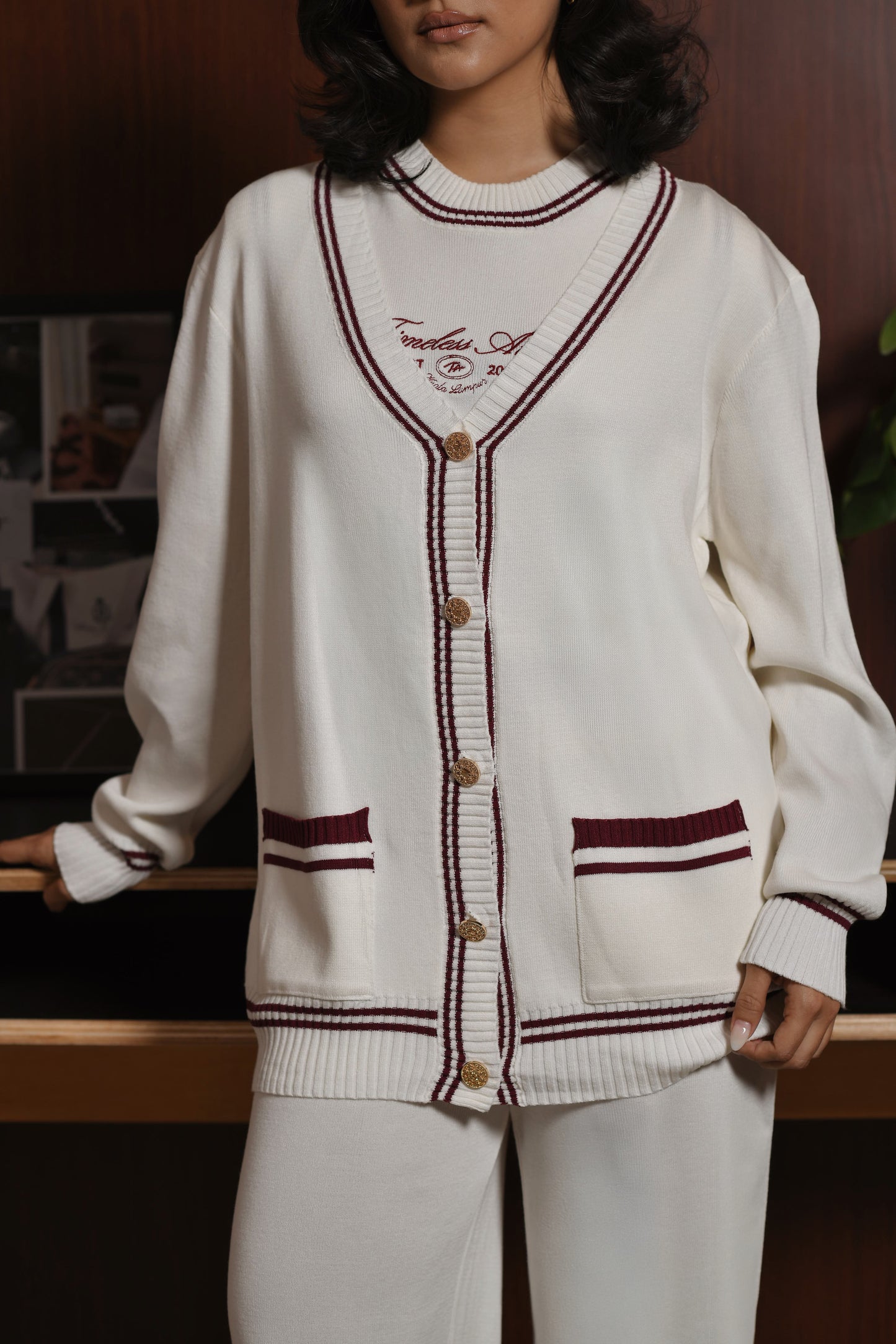 Blair Cardigan Set in Off-White