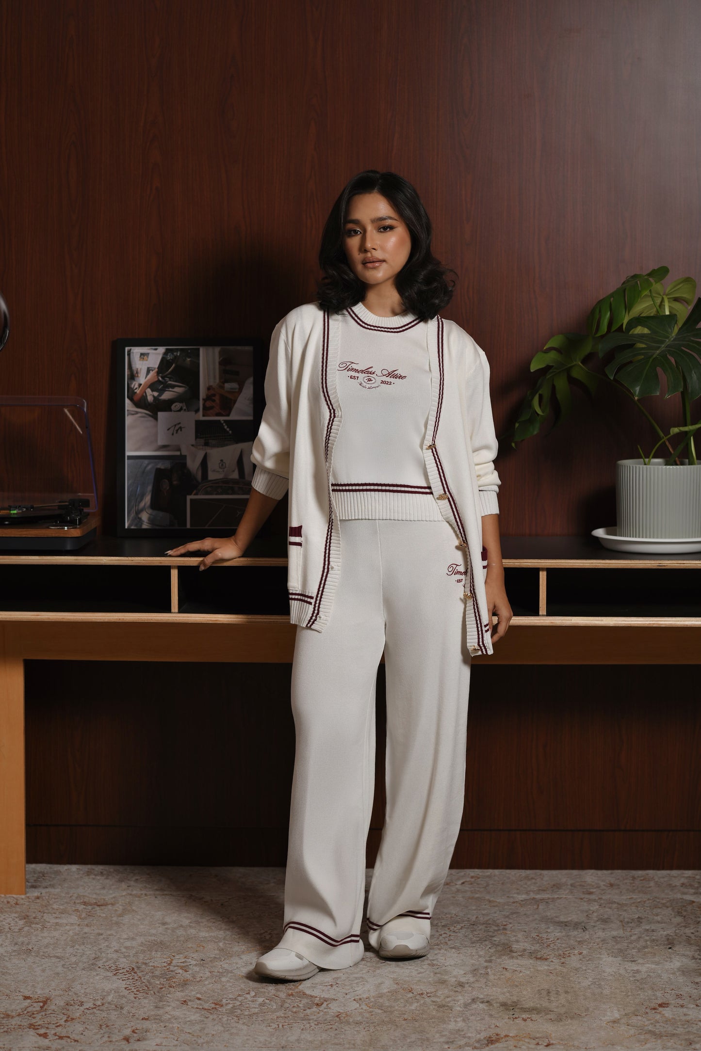 Blair Cardigan Set in Off-White