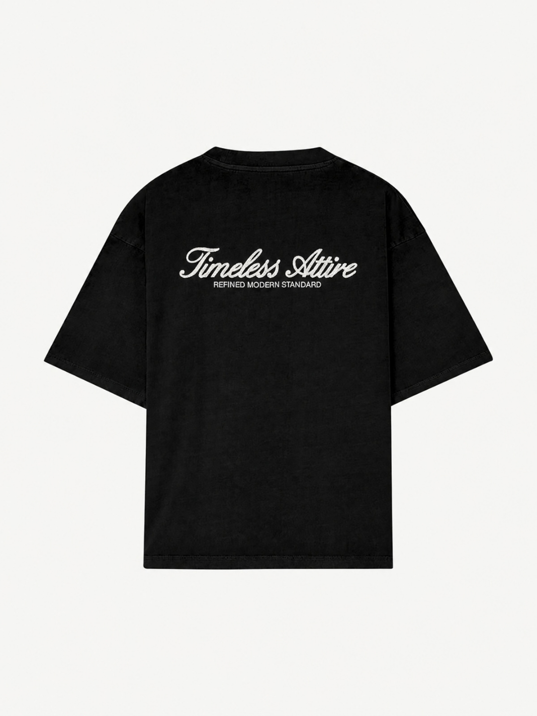 Chain Stitch Embroidery T-shirt in Black