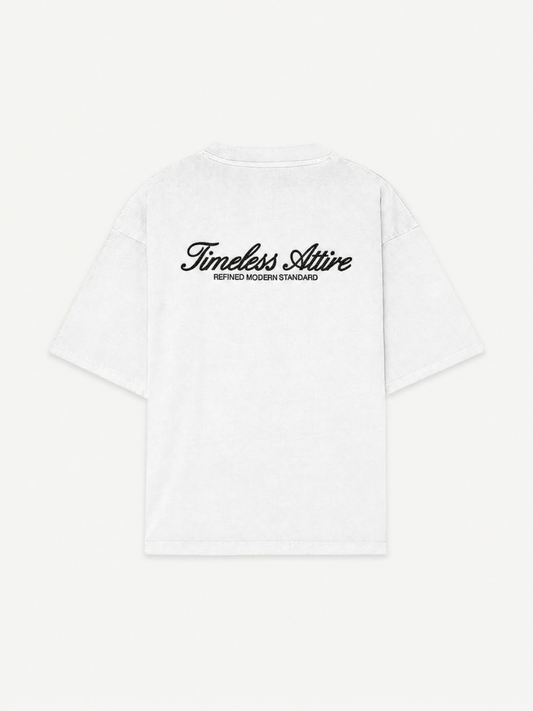 Chain Stitch Embroidery T-shirt in Off-White