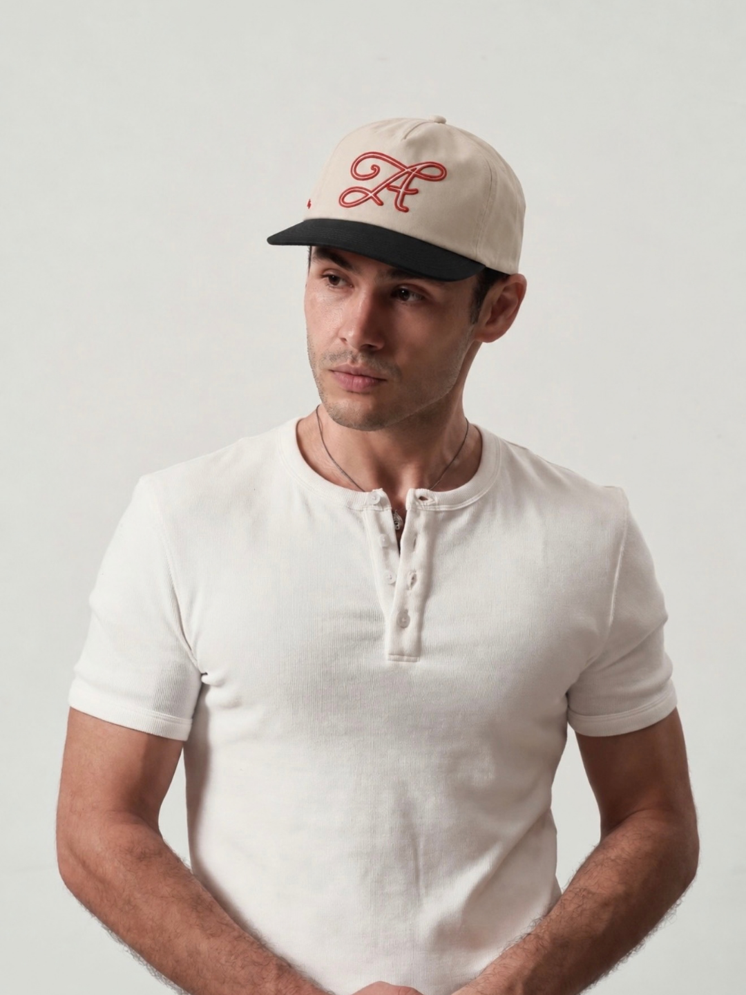 Signature Cap in Cream-Black