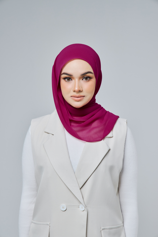 Chiffon Aire in Deep Fuchsia