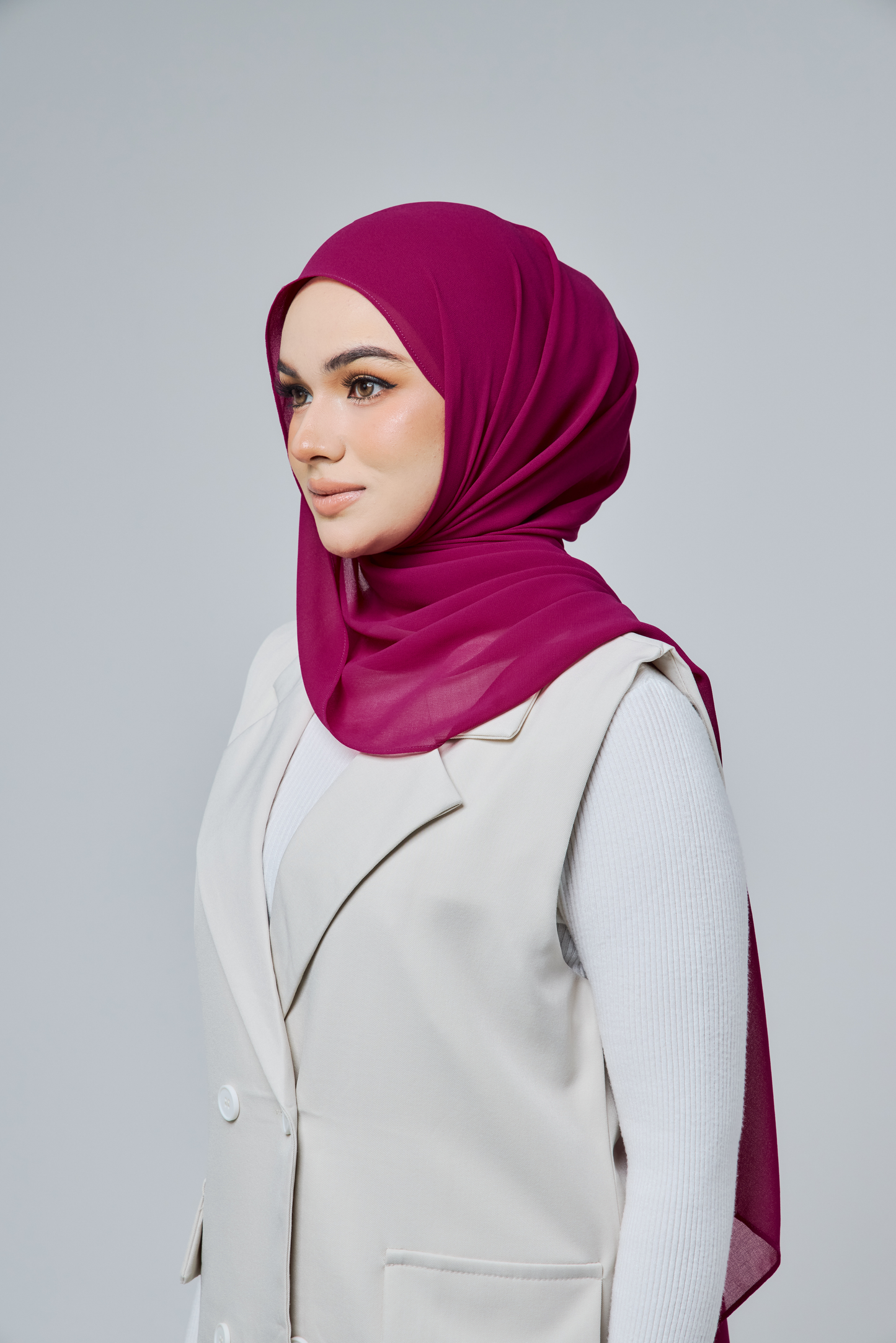 Chiffon Aire in Deep Fuchsia