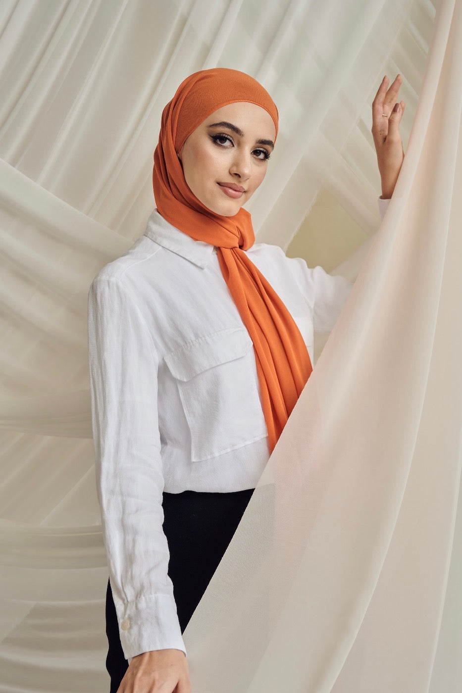 Premium Chiffon in Burnt Orange
