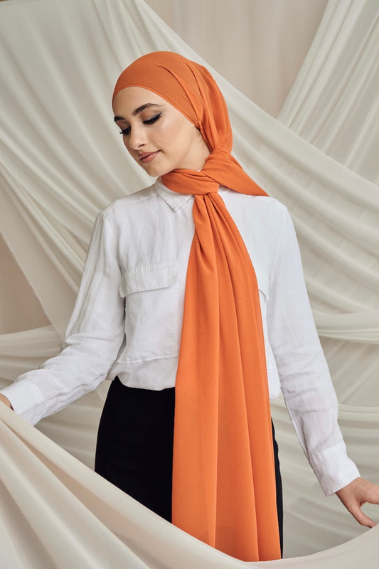 Premium Chiffon in Burnt Orange
