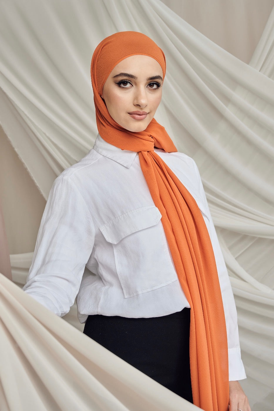 Premium Chiffon in Burnt Orange
