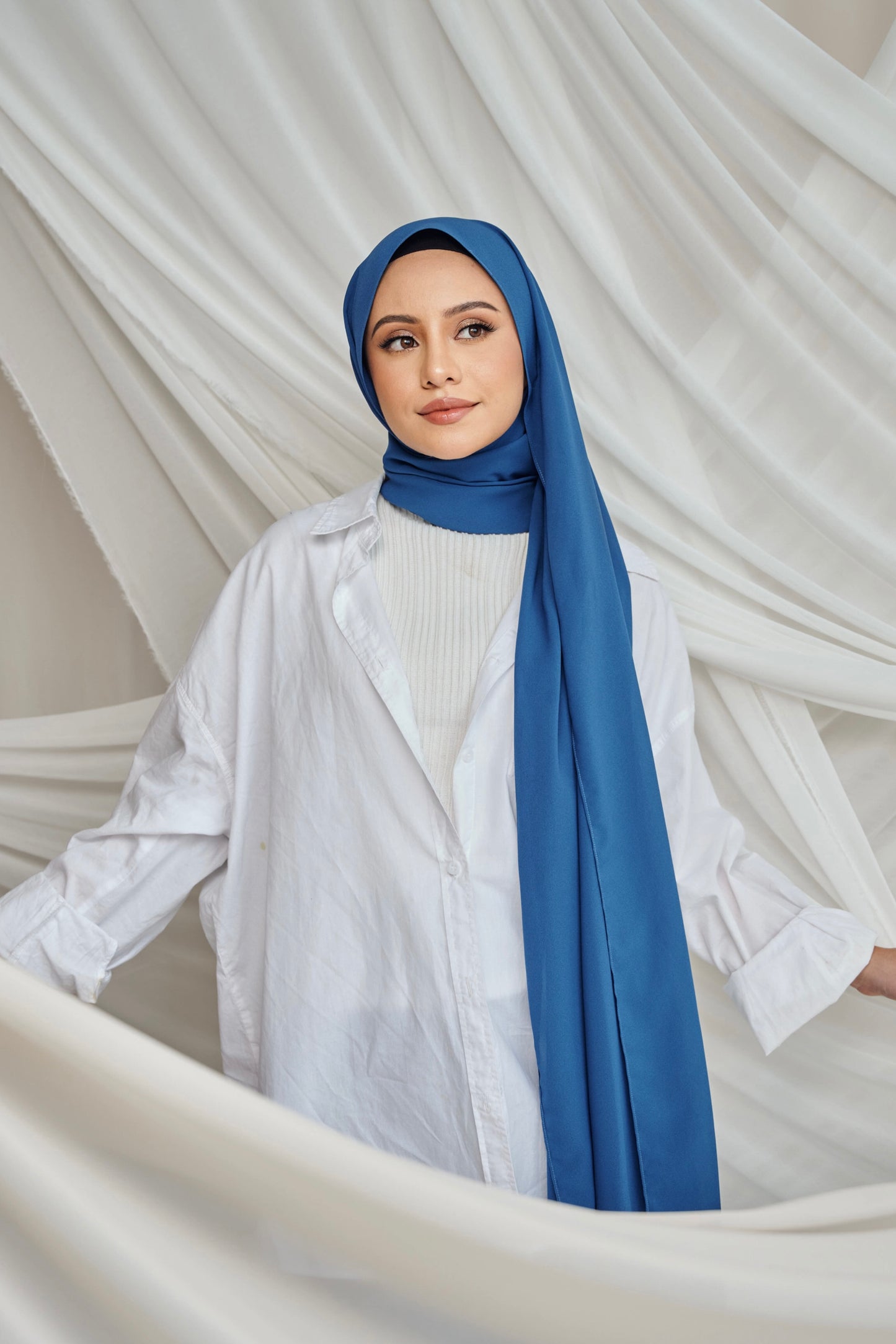 Premium Chiffon in Denim