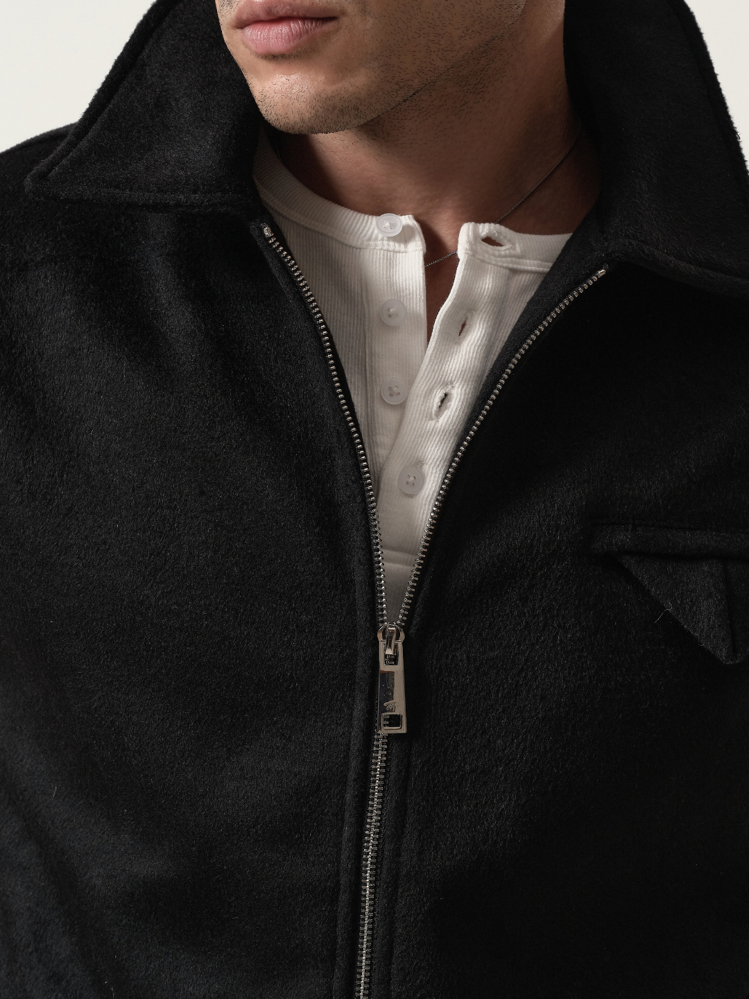 Zip-Up Jacket in Black
