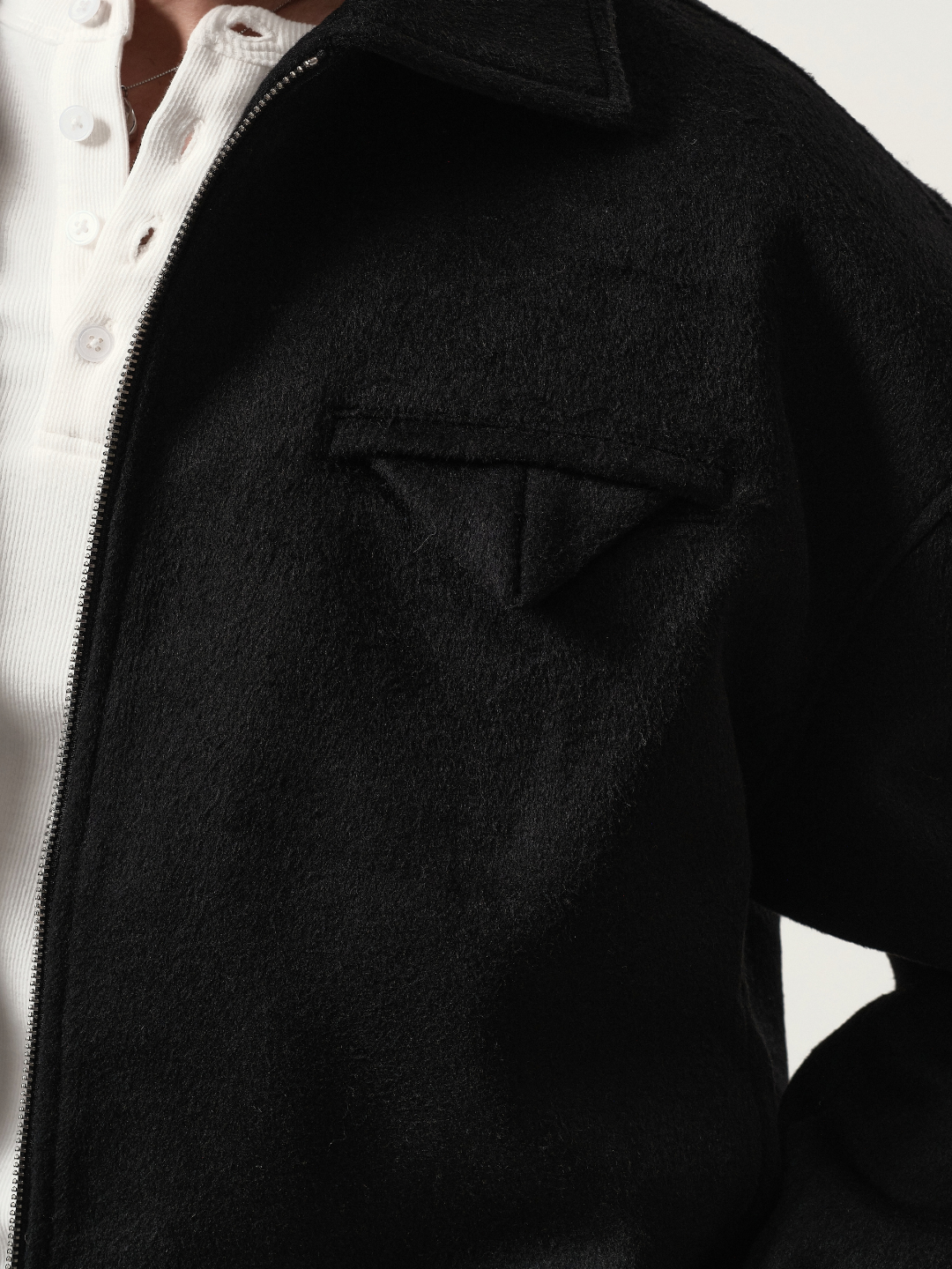 Zip-Up Jacket in Black