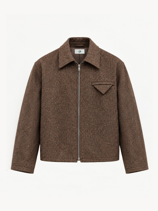 Zip-Up Jacket in Brown