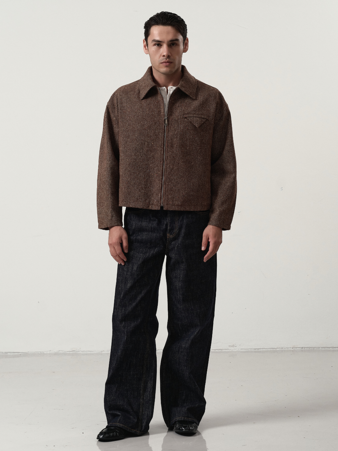 Zip-Up Jacket in Brown