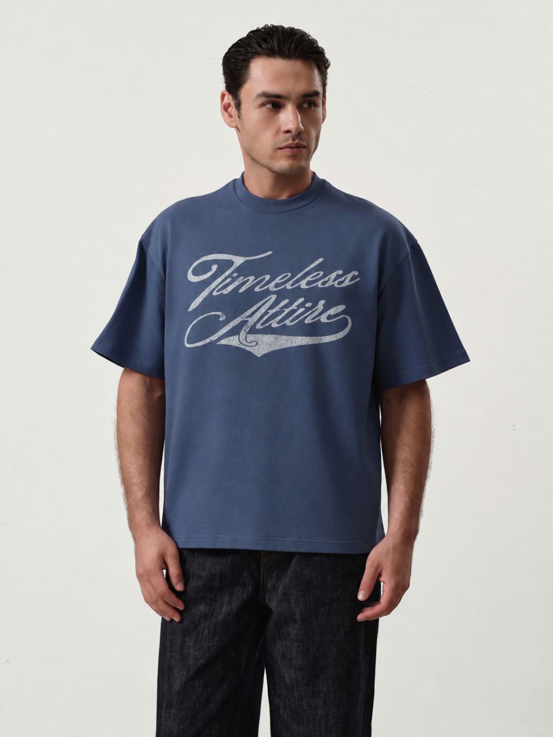 Boxy Tee in Misty Blue
